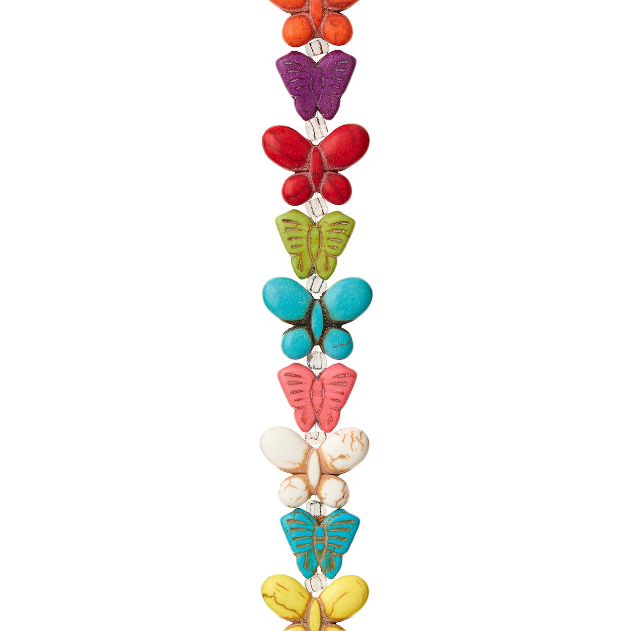 Multicolor Reconstituted Dyed Stone Butterfly Beads, 12mm by Bead Landing™